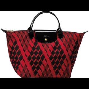 NEW LONGCHAMP  LE PLIAGE LOSANGE TOTE RED